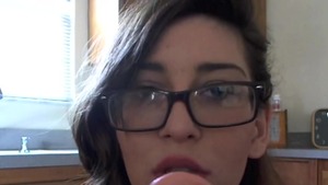 Cumshot together with dirty pornstar Amber Hahn