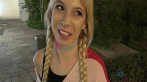 Pigtails blonde feels the need for fucking
