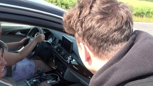 Bang! - Fat mature FFM in public