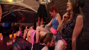 Glamour erotic supermodel rough pussy licking in public