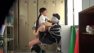 Hairy japanese college girl goes in for voyeur rough fucking