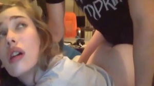 Skinny teen really likes hard nailining