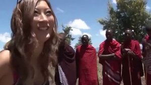 Ghetto japanese female Aika May licking penis in public