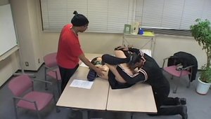 Hot asian whore helps with voyeur fucking