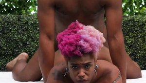 Net Girl: Hairy ebony BBW goes for hard masturbating HD