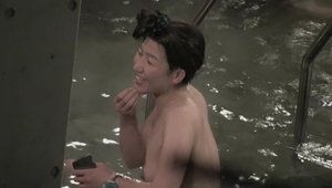 Japanese laughing in the pool