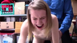 Petite blonde haired punishment in public