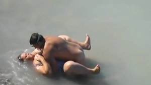 Voyeur sex scene in company with chubby girl