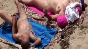 Chubby amateur bends over in public