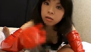 Very kinky slut wearing gloves fetish stroking in HD