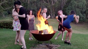 Girls Out West - Amateur Katie Zucchini group sex outdoors