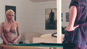 Nailing together with blonde hair