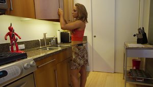 Girls Do Toys: Blonde hair rides a hard dick in the kitchen