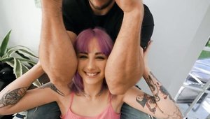 Don't Break Me - Tattooed teen Val Steele rough tongue kissing