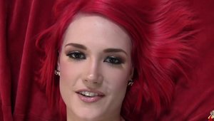 Big tits redhead getting a facial