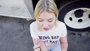 Busty Zelda Morrison blonde babe dick sucking scene