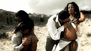 BANG.com - Latina brunette Angelika Black swallow outdoors