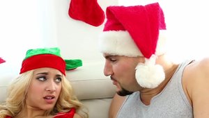 Exxxtra Small: Pornstar Uma Jolie cumshot on Christmas