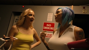 Gloryhole: Two hot girls in compromising positions